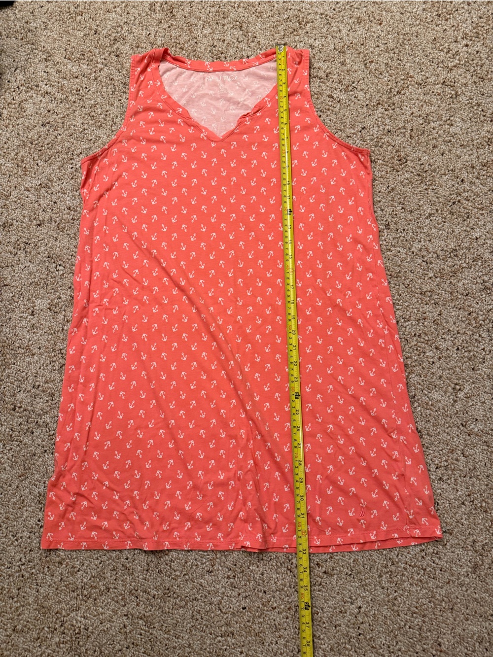 Nautica Coral Sleeveless Anchor Print Dress - Picture 8 of 8